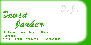 david janker business card